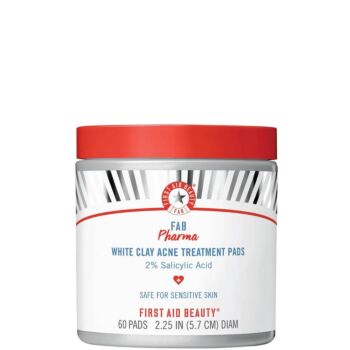 FIRST AID BEAUTY FAB Pharma White Clay Acne Treatment Pads 2% Salicylic Acid, 60Pads