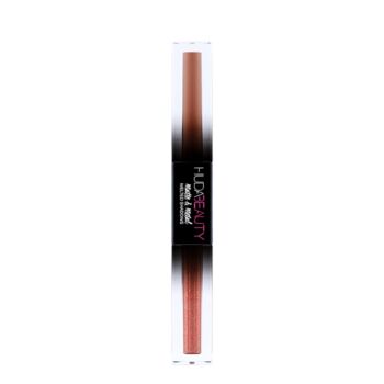 HUDA BEAUTY Matte & Metal Melted Double Ended Liquid Eyeshadows, Spicy Brown